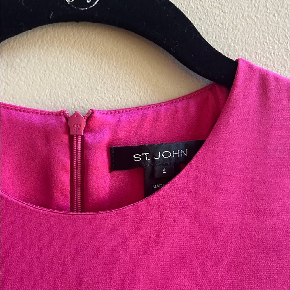 St. John Pink Midi Dress